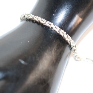 925 Sterling Silver Italy Twisted Rope Link Bracelet 7 1/2"